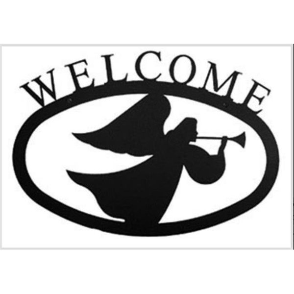 Village Wrought Iron Village Wrought Iron WEL-48-L Large Angel Welcome Sign, WEL-48-L WEL-48-L